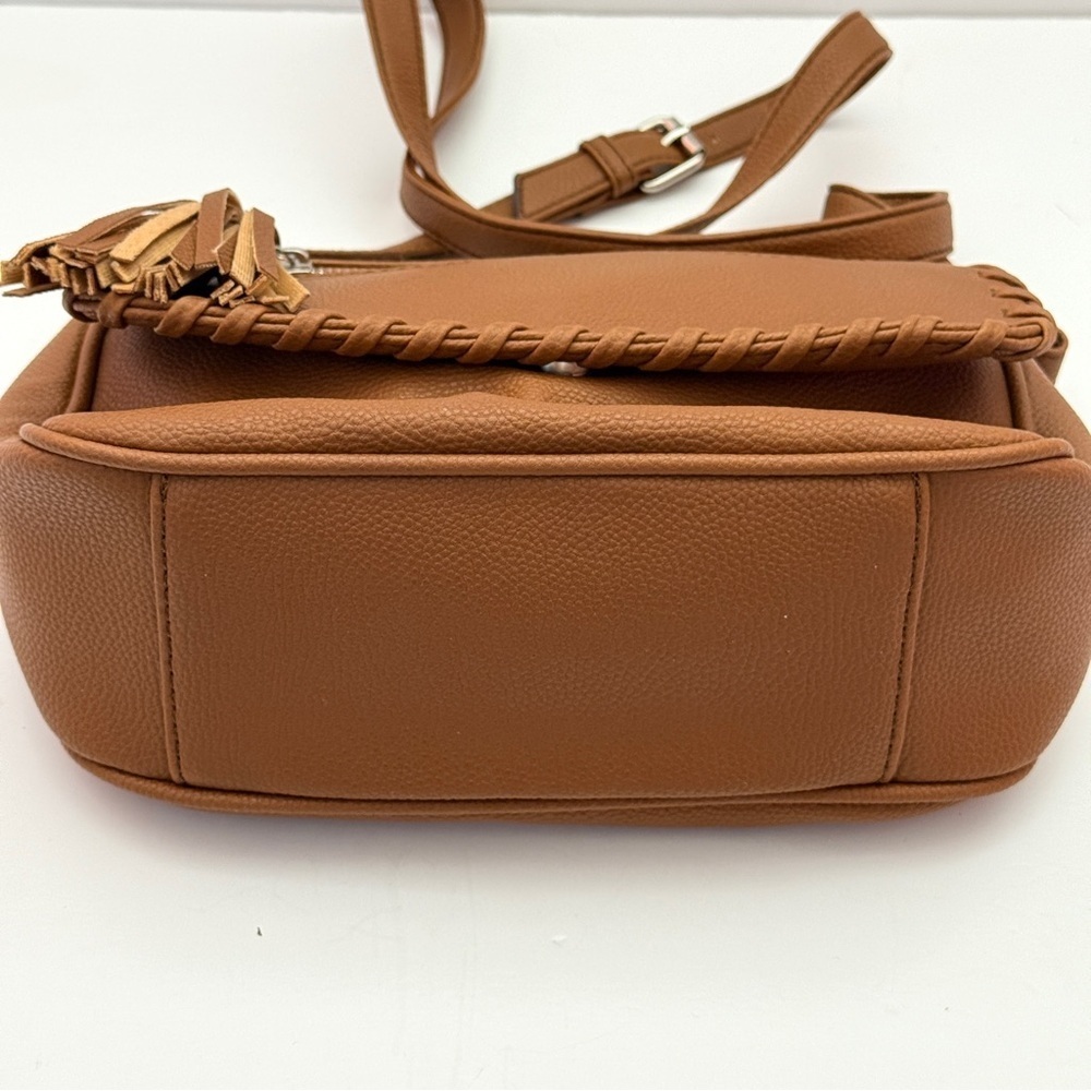 Nine West Tan Crossbody Handbag with Tassel Design - Picture 6 of 14